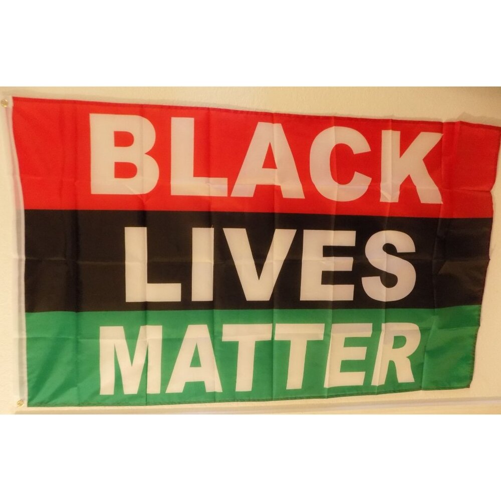 Black Lives Matter (Red-Black-Green) 3x5 Flag